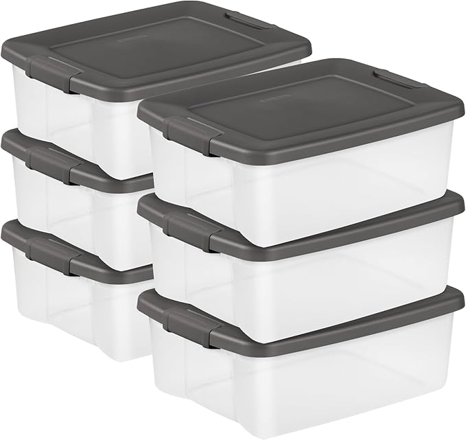 Sterilite 6-Pack ShelfTote, 25 Quart, and Office by Sterilite