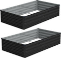 Vengarus 6x3x1FT Galvanized Raised Garden Bed Kit, Outdoor Metal Planter Box by Vengarus
