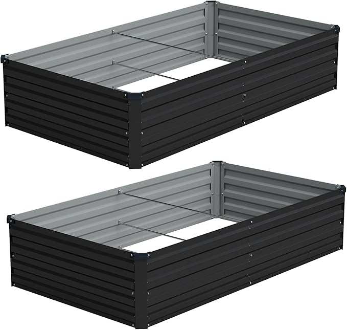 Vengarus 6x3x1FT Galvanized Raised Garden Bed Kit, Outdoor Metal Planter Box by Vengarus
