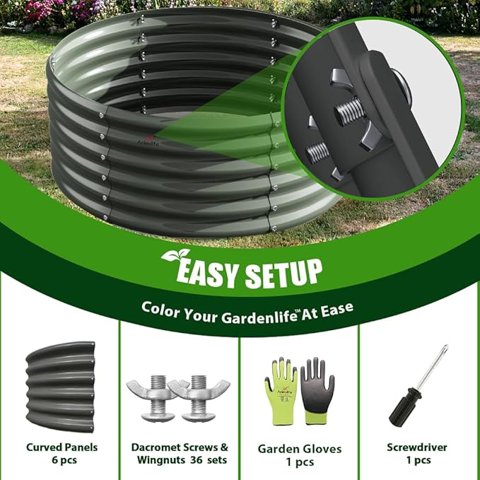 A ANLEOLIFE 2-Pack 4ft x 18” Tall Galvanized Raised Garden Beds Outdoor - Image 7
