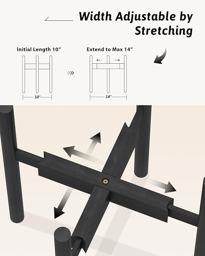 Adjustable Plant Stand Indoor, Bamboo Plant Stand Fits 8 9 10 11 12 Inches - Image 3