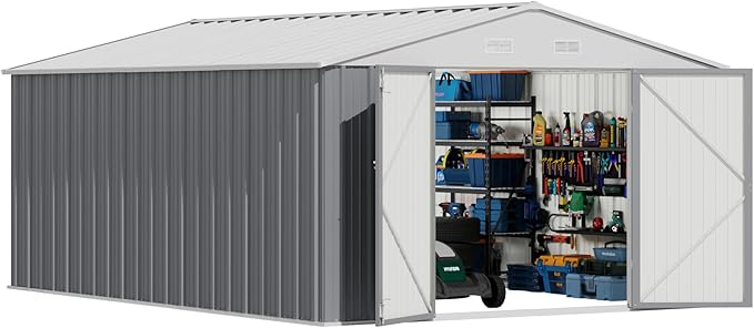 Devoko 10x12 FT Outdoor Storage Shed, Large Metal Storage Sheds - Image 2