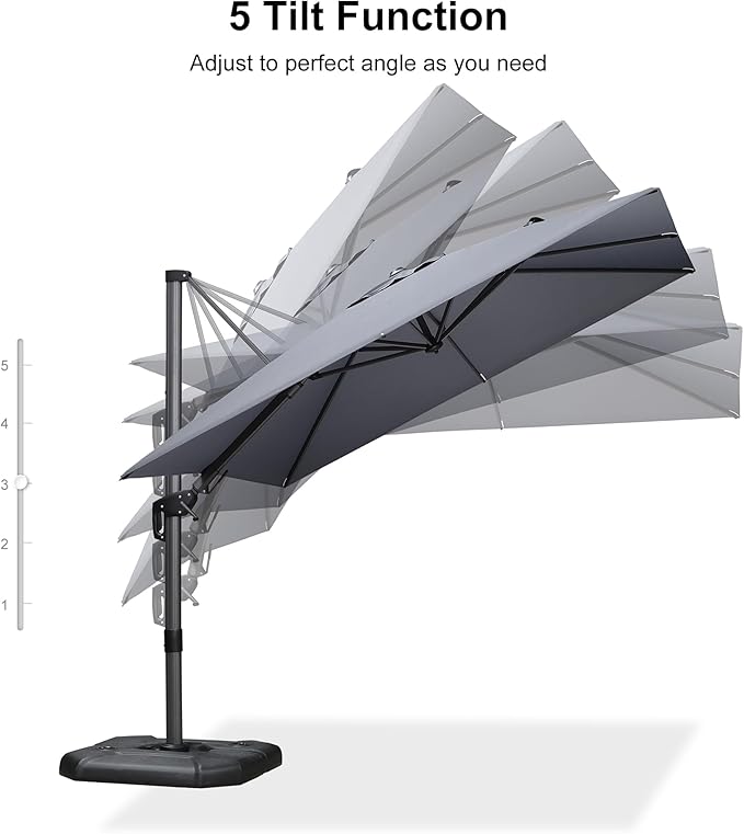 PURPLE LEAF 9' X 12' Left-right Tilt Patio Umbrella Outdoor Cantilever Swivel - Image 8