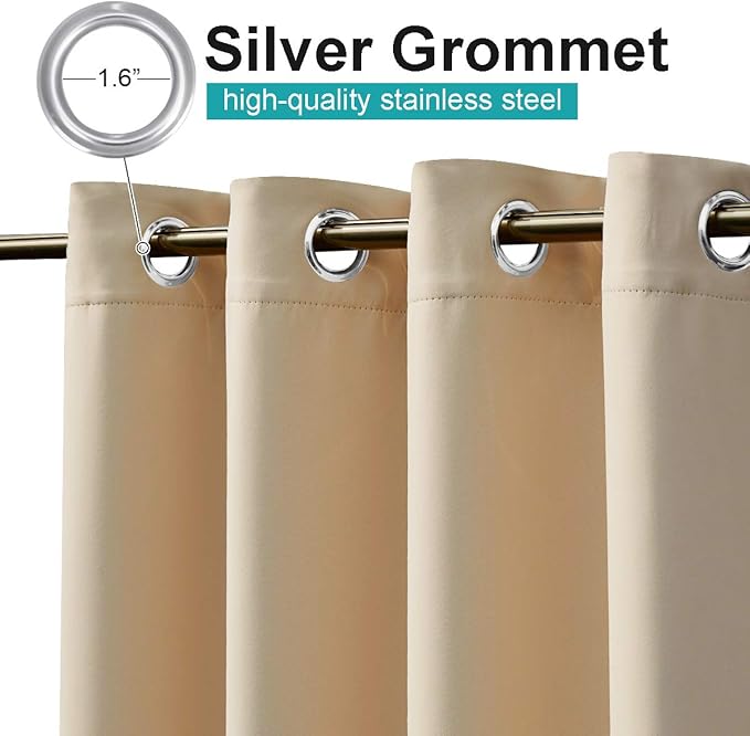 NICETOWN Waterproof Outdoor Curtain W66 x L95 inch, Stainless Grommet Sunlight - Image 2