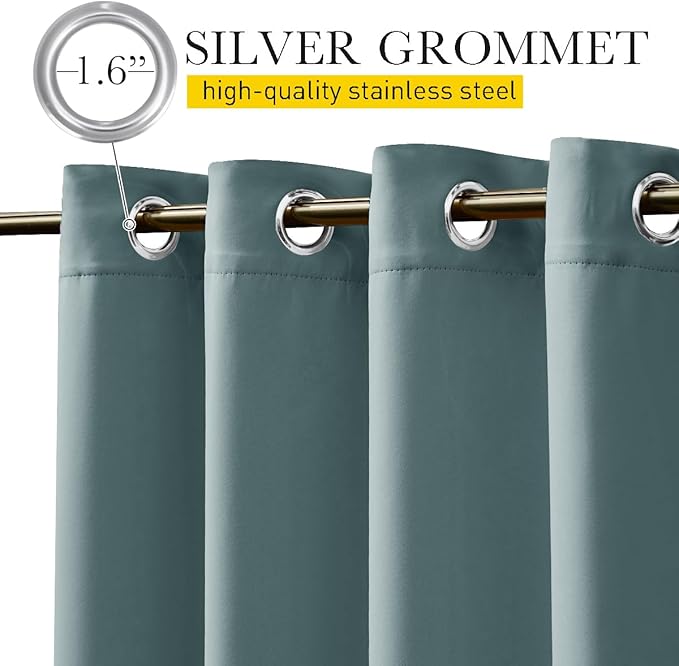 NICETOWN 2 Panels Waterproof Outdoor Curtains Fixed Grommet & Back Tab on Top & - Image 5