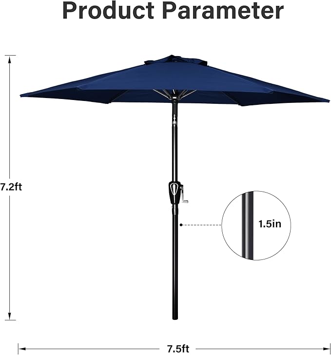 Simple Deluxe 9' Patio Umbrella Outdoor Table Market Yard Umbrella - Image 4