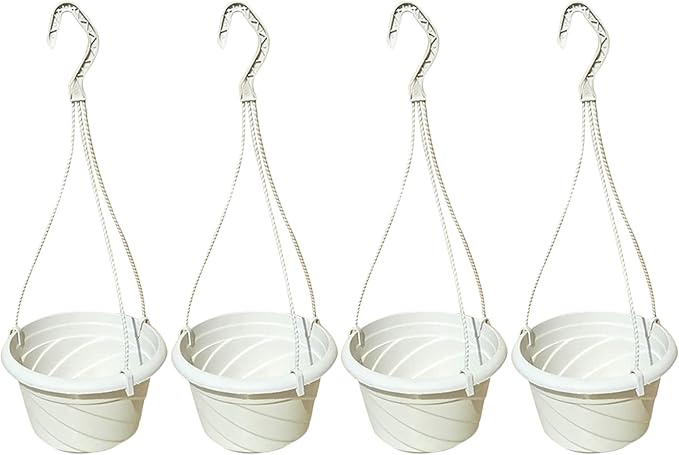VIDELLY 4 Pieces Plastic Hanging Planters, 5.9 in Dia x 3.54 in H, Small Flower by VIDELLY