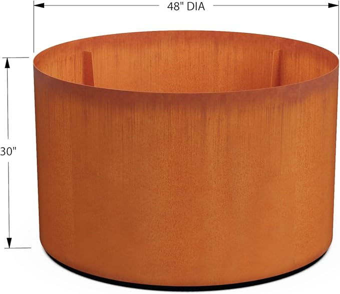 PLANTERCRAFT Corten Steel Metal Planter Box, Round Sizes, Modern Garden Steel - Image 5