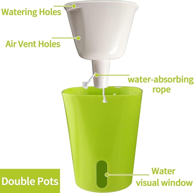 TCBWFY 9 Inch Self Watering Pots - Image 3