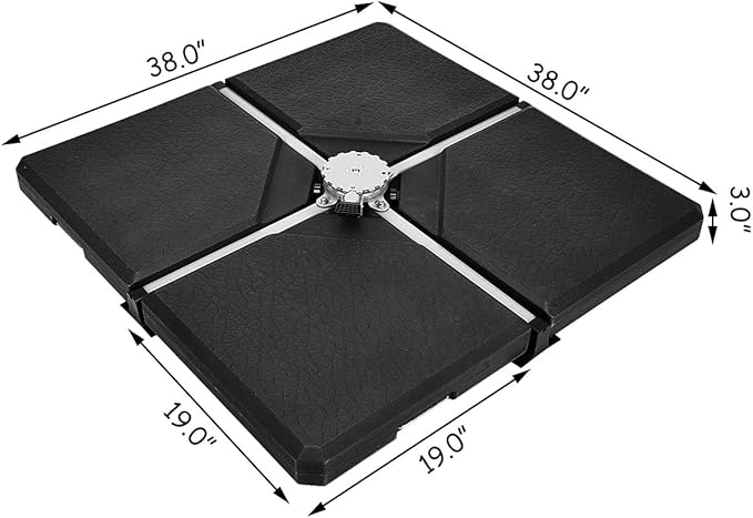 Tangkula 4PCS Patio Cantilever Offset Umbrella Base Weight Stand, 238lbs Square - Image 4