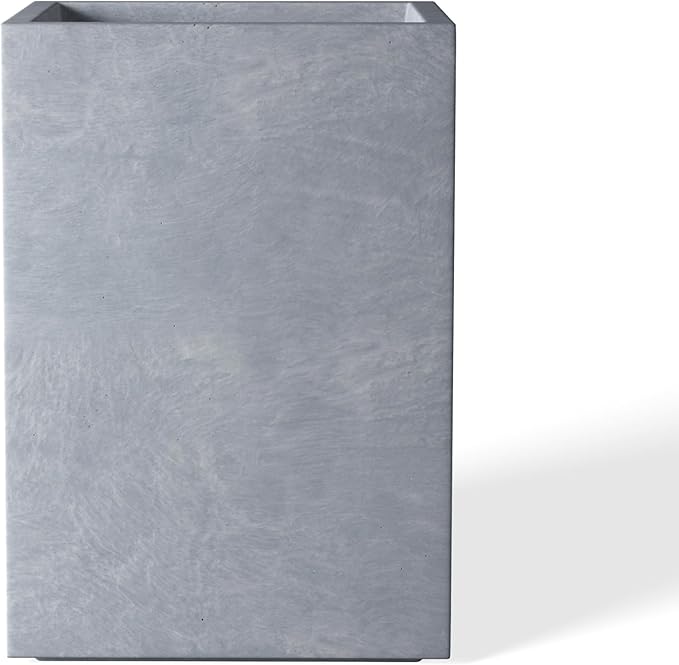 Kante 15.7" H Tall Rectangular Concrete Planters, Outdoor Indoor Lightweight by Kante