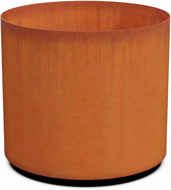 PLANTERCRAFT Corten Steel Metal Planter Box, Round Sizes, Modern Garden Steel by Plantercraft