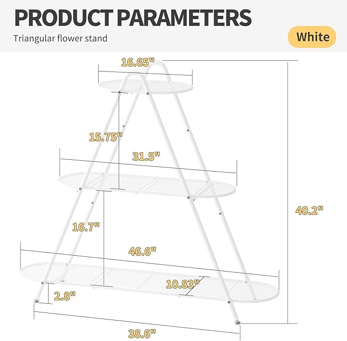 Plant Stand for Patio, 3-Tier Metal Plant Shelf–Indoor/Outdoor Display Rack for - Image 2