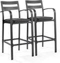 VINGLI Outdoor Bar Stools Set of 2, All-Weather Bar Height Aluminum Stools by VINGLI