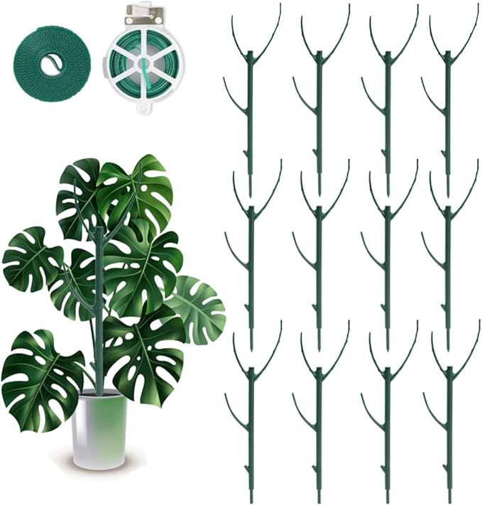 12 Pack Stackable Monstera Plant Support Stakes, 90inch Climbing Plant Sticks by YOYOKIT