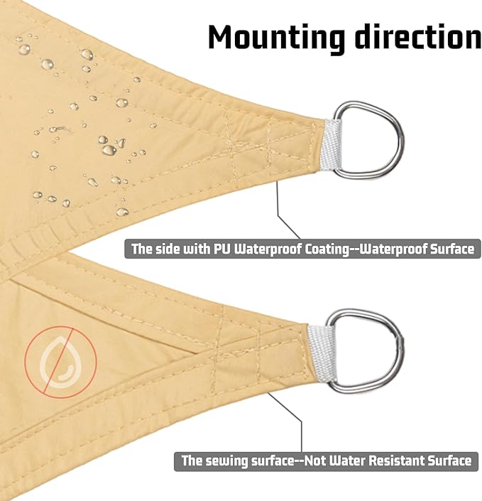 LOVE STORY Rectangle 9'x16' Waterproof Sun Shade Sail Canopy UV Block - Image 3