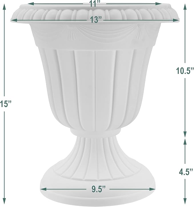 Arcadia Garden Products PL10BK Classic Traditional Plastic Urn Planter - Image 6