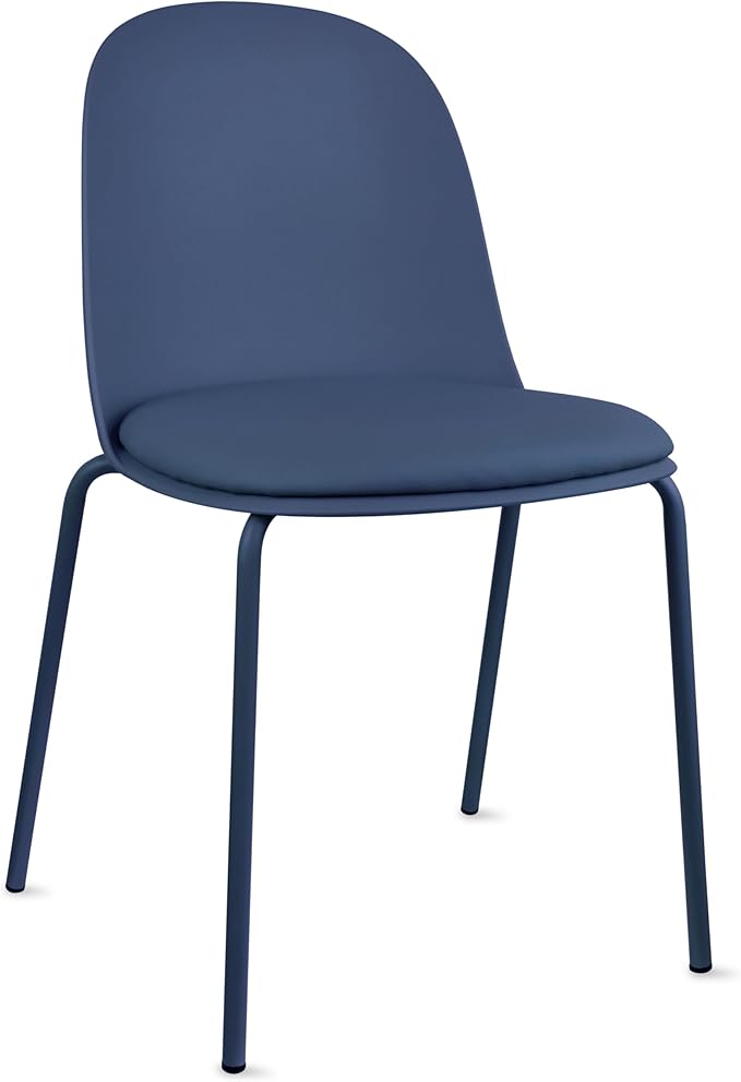 2xhome Parent Modern Stackable Armless Dining Chair | Plastic Shell Seat - Image 4