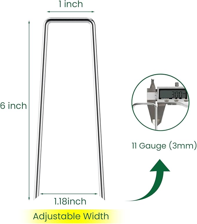 6 Inches Landscape Staples, Garden Stakes Securing Pegs - Image 3