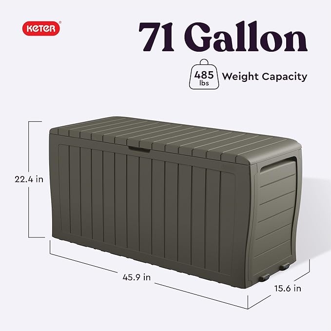 Keter Marvel Plus 71 Gallon Resin Outdoor Storage Box - Image 2