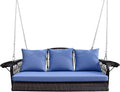 Wicker Porch Swing Heavy Duty 900 LBS 3-Seat Outdoor Patio Swing Chair by zzw