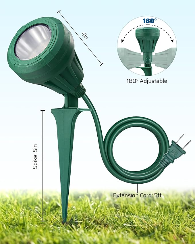 DEWENWILS 120V Spotlight Outdoor, 500LM Waterproof LED Spot Light - Image 8