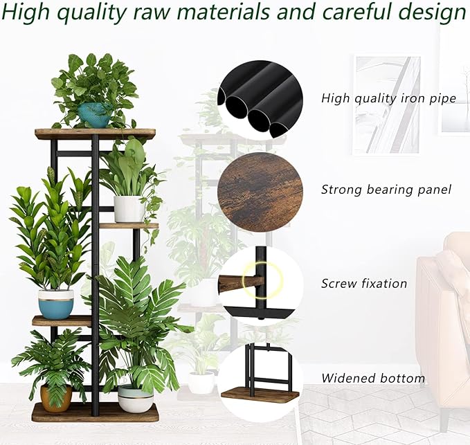 LINZINAR Plant Stand Indoor 4 Tier 5 Potted Multiple Plant Shelf Stands - Image 5