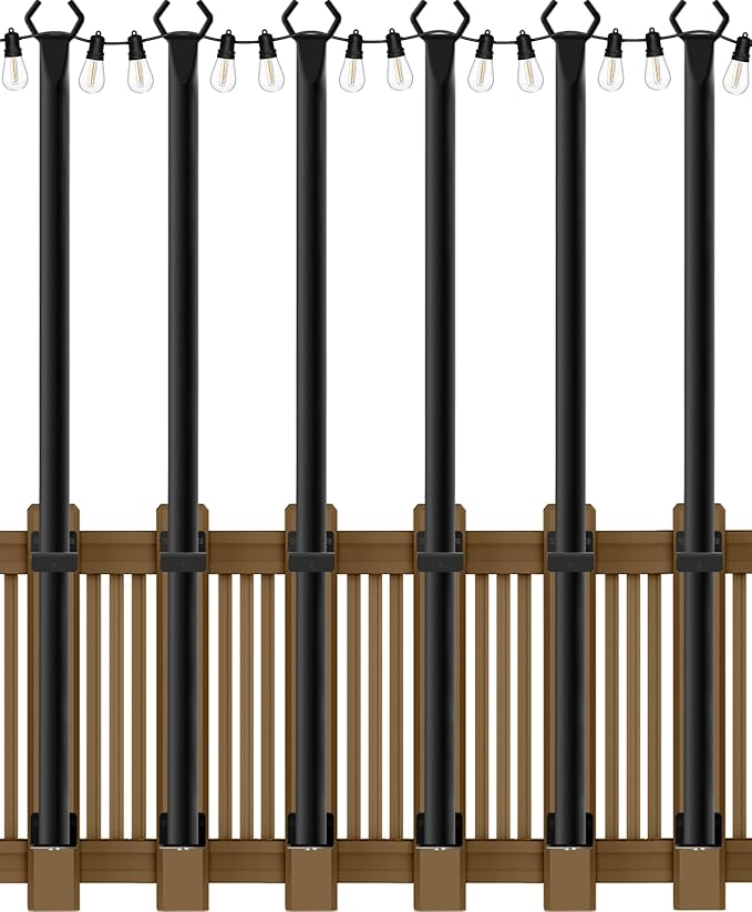 AILBTON 6 Pack 5Ft String Light Poles, Light Poles by AILBTON