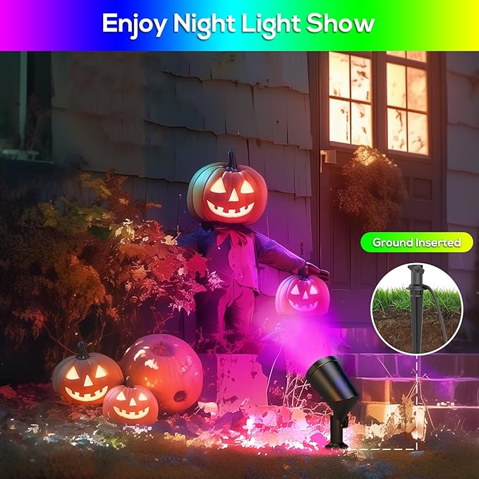 ZYAN 8 Pack Smart Landscape Lights, Color Changing Landscape Spotlights - Image 5