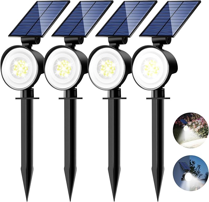 nipify Solar Lights Outdoor Waterproof, Spot Lights- 4 Pack/53 LED/3 Modes by Nipify