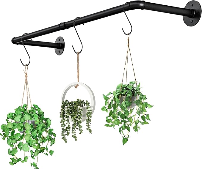 Hanging Planters for Indoor Plants, Window Plant Shelves, Plant Hanging Rod by JINSUOZHI
