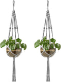 Mkono Macrame Plant Hangers Indoor Outdoor Hanging Planter Basket Cotton Rope 4 by Mkono