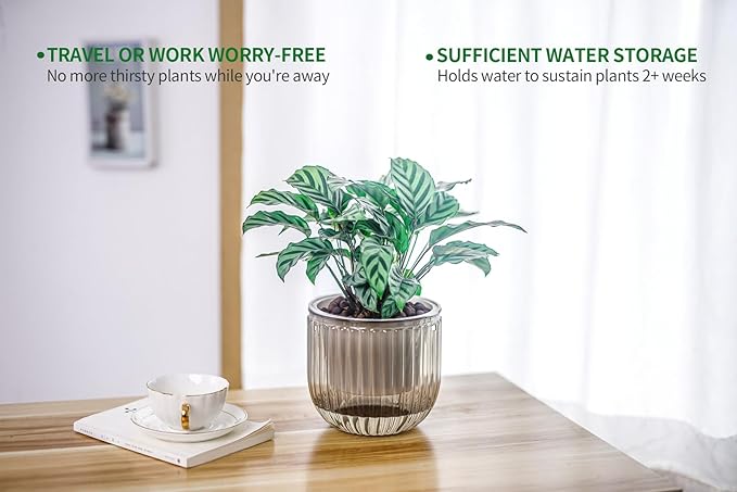 Melphoe 2 Pack Self Watering Hanging Planters Indoor Flower Pots, 6.5 Inch - Image 5
