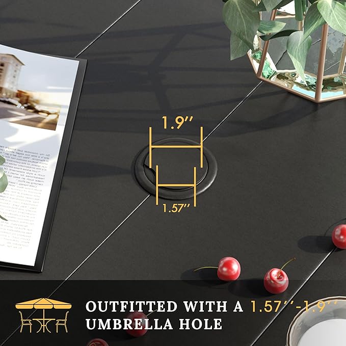 VICLLAX Patio Dining Set for 6, Outdoor Furniture Set Includes 63" Rectangle - Image 3