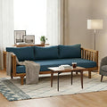 Merax Solid Acacia Wood Couch Chaise Lounge Chair Indoor, 3 Seater Daybed Sofa by Merax