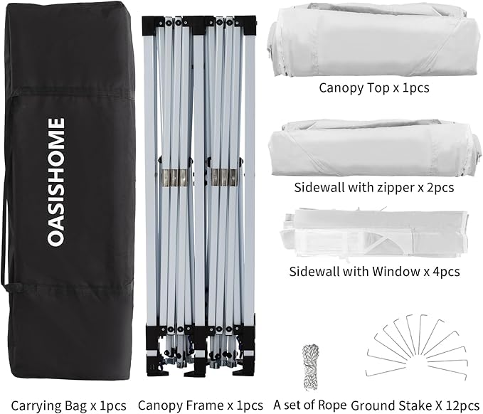OASISHOME Pop-up Gazebo Canopy Tent 10'x20' - Image 4