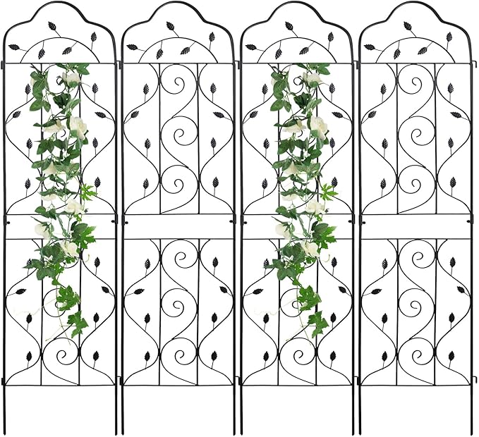 hogardeck 4 Packs 72 * 18 inch Metal Garden Trellis by HOGARDECK