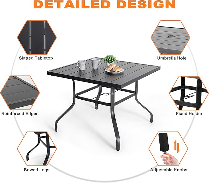 NUU GARDEN Outdoor Dining Set 5-Piece Patio Set - Image 5