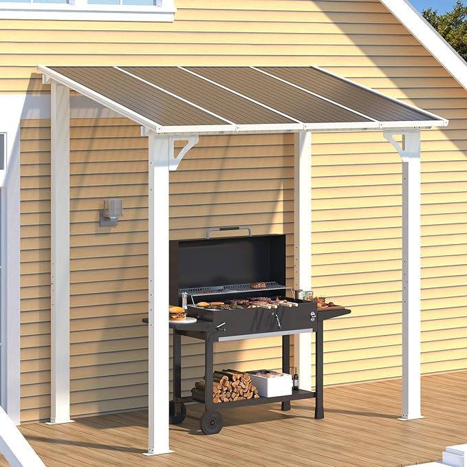 AECOJOY 8' x 5' White Gazebo Outdoor Pergola - Image 6