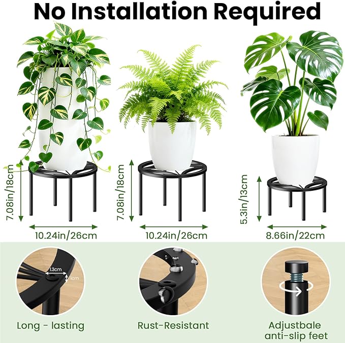 TOSKING 3-Pack Plant Stands - Image 3