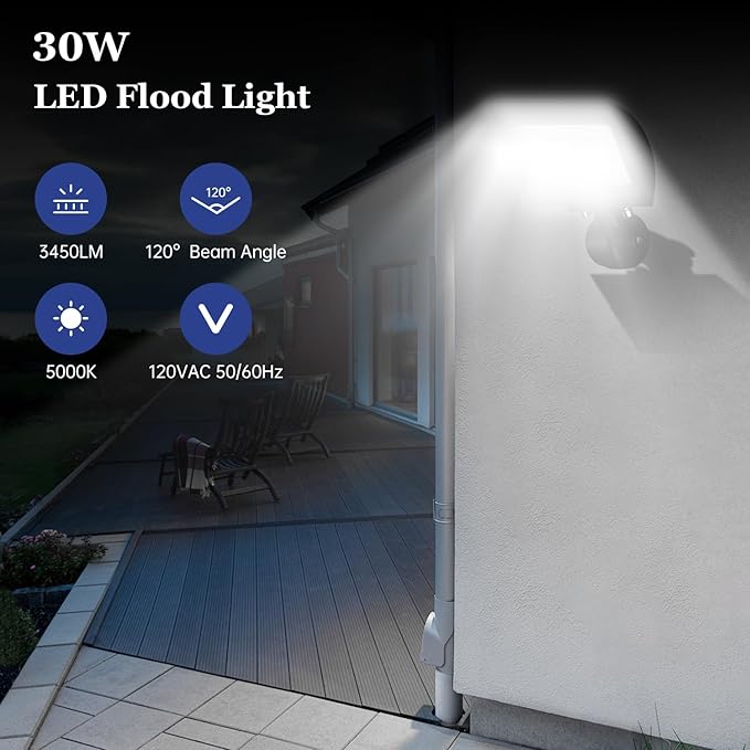 dephen 30W LED Flood Lights Outdoor - Image 4