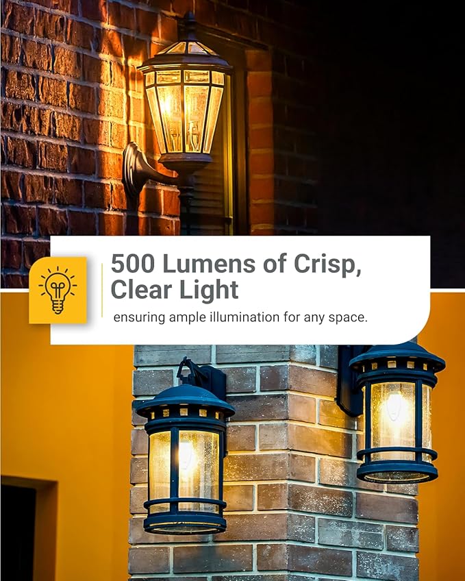 Sunco 6 Pack Dusk to Dawn Light Bulbs LED Outdoor B11, Edison Filament - Image 4