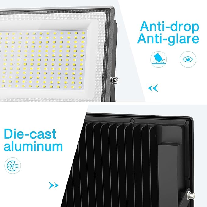 Olafus 2 Pack 300W LED Flood Light Outdoor, Super Bright Outside Floodlights - Image 6