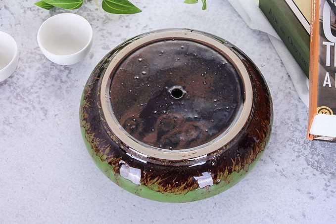 VanEnjoy 7.3 inch Round Large Shallow Succulent Ceramic Glazed Planter Pots - Image 5
