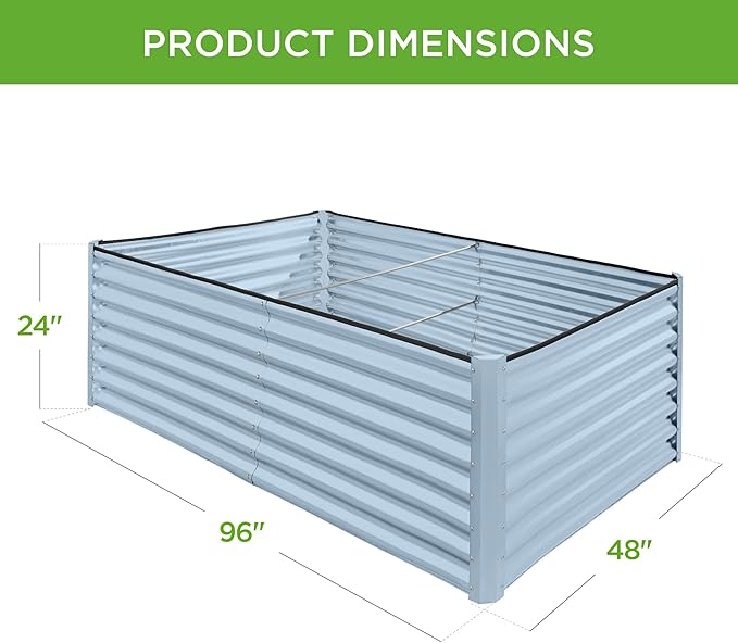 Best Choice Products 8x4x2ft Outdoor Metal Raised Garden Bed, Deep Root Planter - Image 3