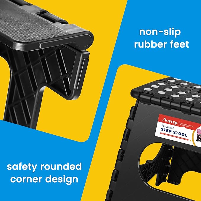 ACSTEP Folding Step Stool 11 Inch, Sturdy Plastic Foldable Step Stool - Image 5