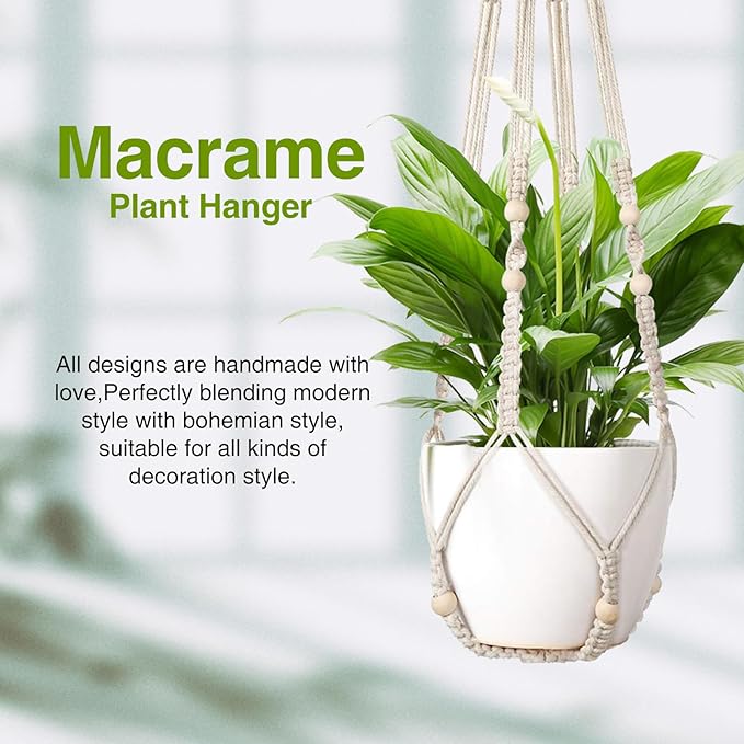 Macrame Plant Hanger Indoor Set of 2 - Image 4