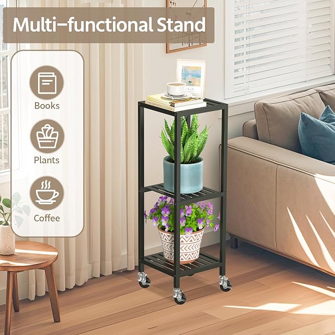 LASZOLA 3 Tier Black Metal Plant Stand Indoor Outdoor - Image 8