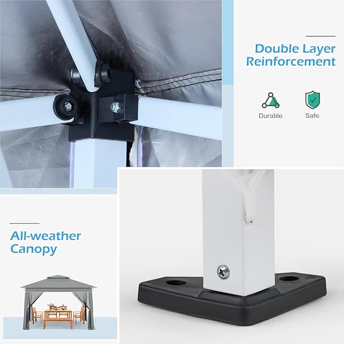 ECOTOUGE 11FT Pop Up Gazebo, Canopy Tent - Image 4