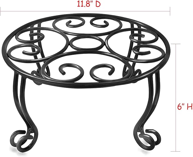 Metal Outdoor Plant Stand 11.8IN Diameter Heavy Duty Plant Pot Stands - Image 6